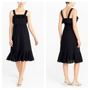 J.Crew Women's Black Cotton Summer Midi Dress